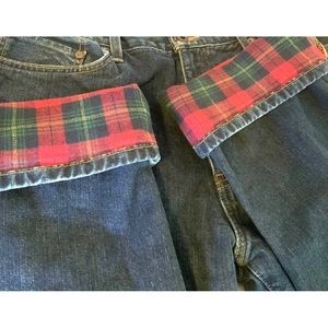 Eddie Bauer Flannel Lined Denim Blue Jeans Relaxed Fit Men's Size 36x34